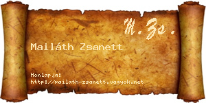 Mailáth Zsanett névjegykártya